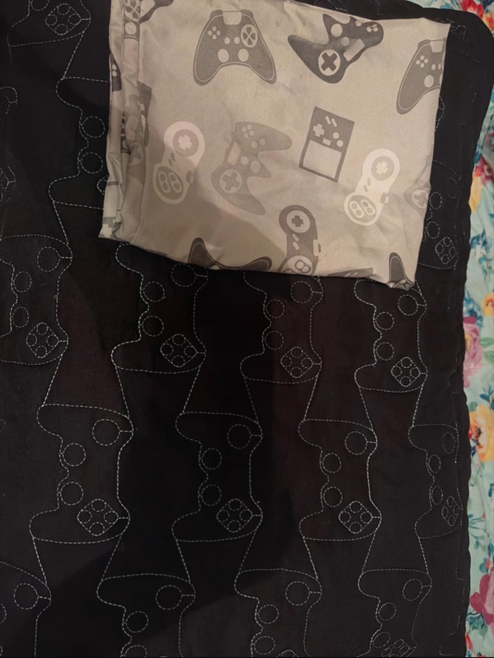 Kids Black and Gray Gamer Print Bottoms
